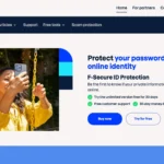 Màn hình chính dịch vụ F-Secure ID Protection hiển thị các tính năng giám sát dark web và bảo vệ danh tính.