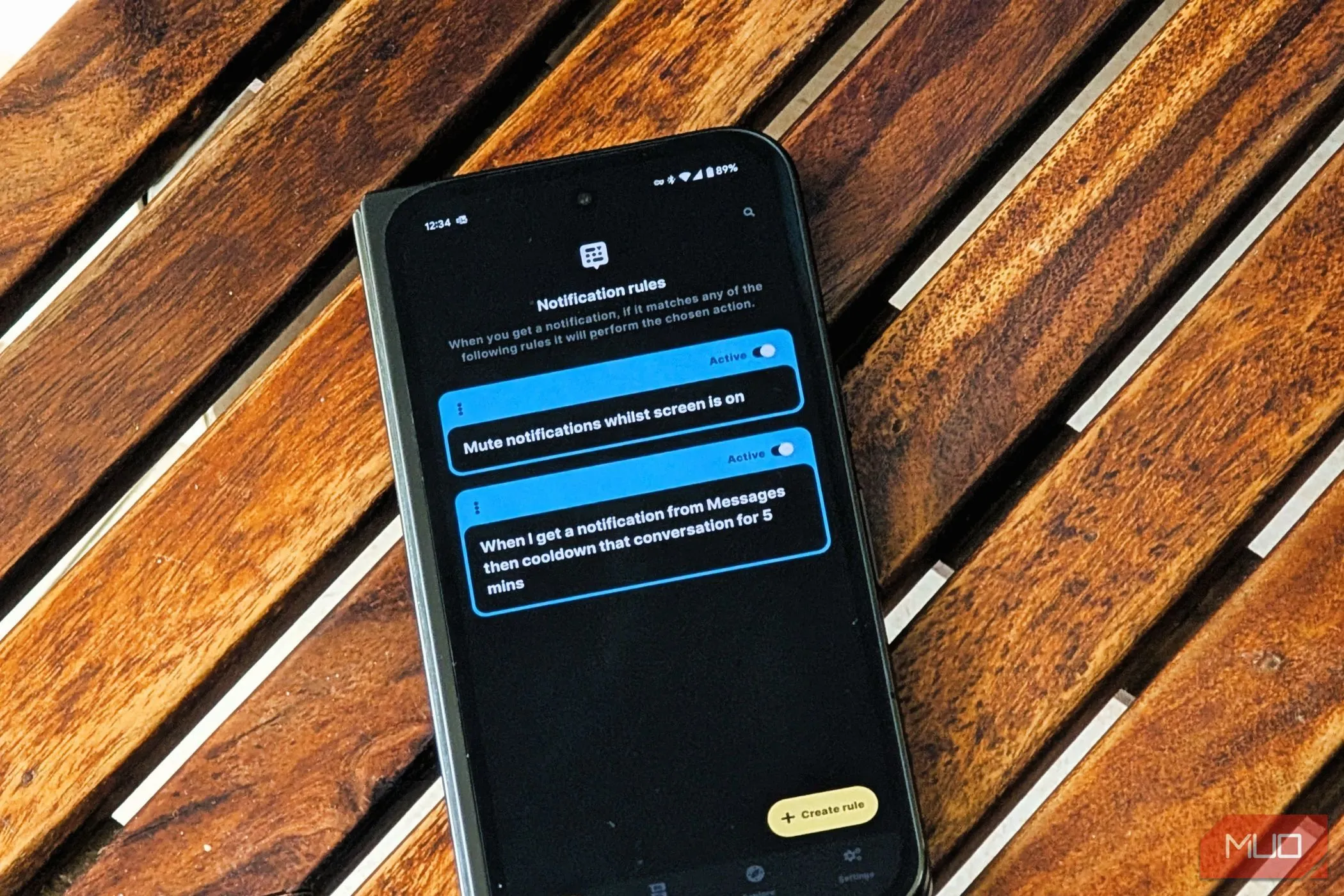 Màn hình chính ứng dụng BuzzKill trên điện thoại Android