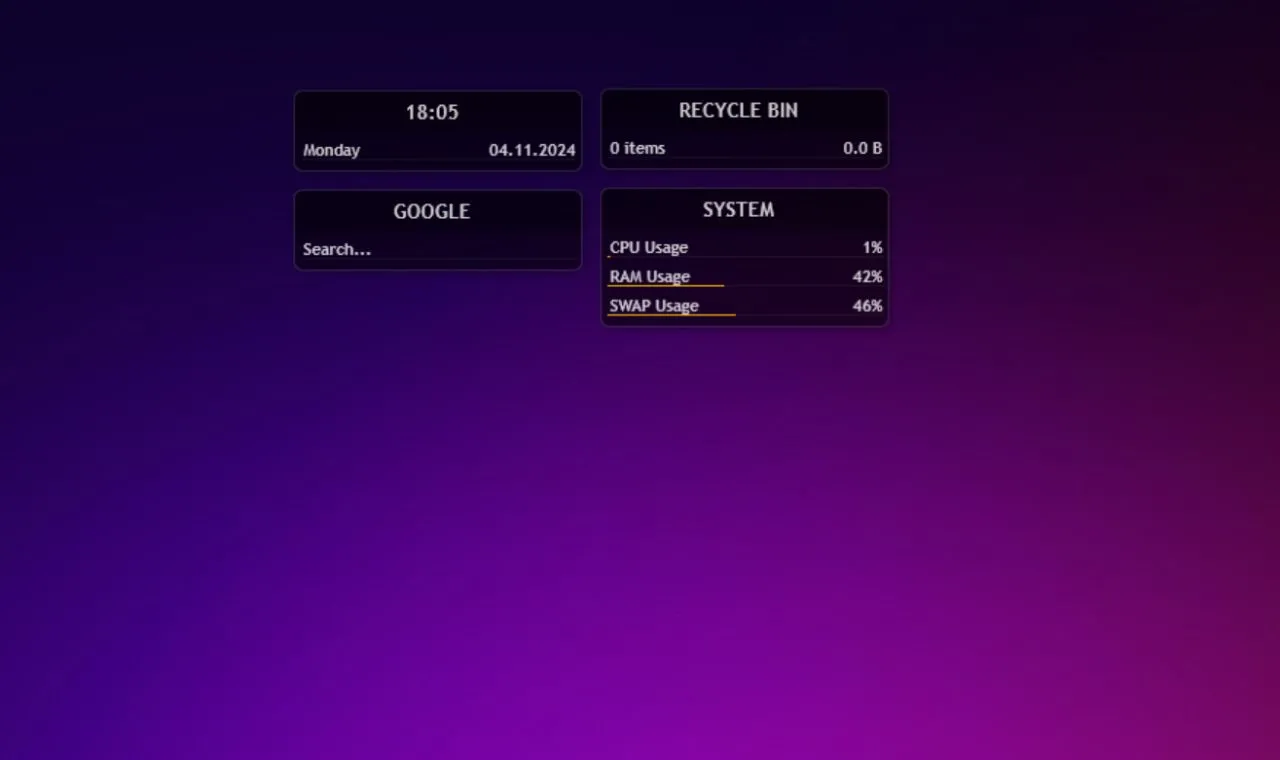 Màn hình desktop Windows được tùy biến bằng Rainmeter với skin Illustro đơn giản và tinh tế.