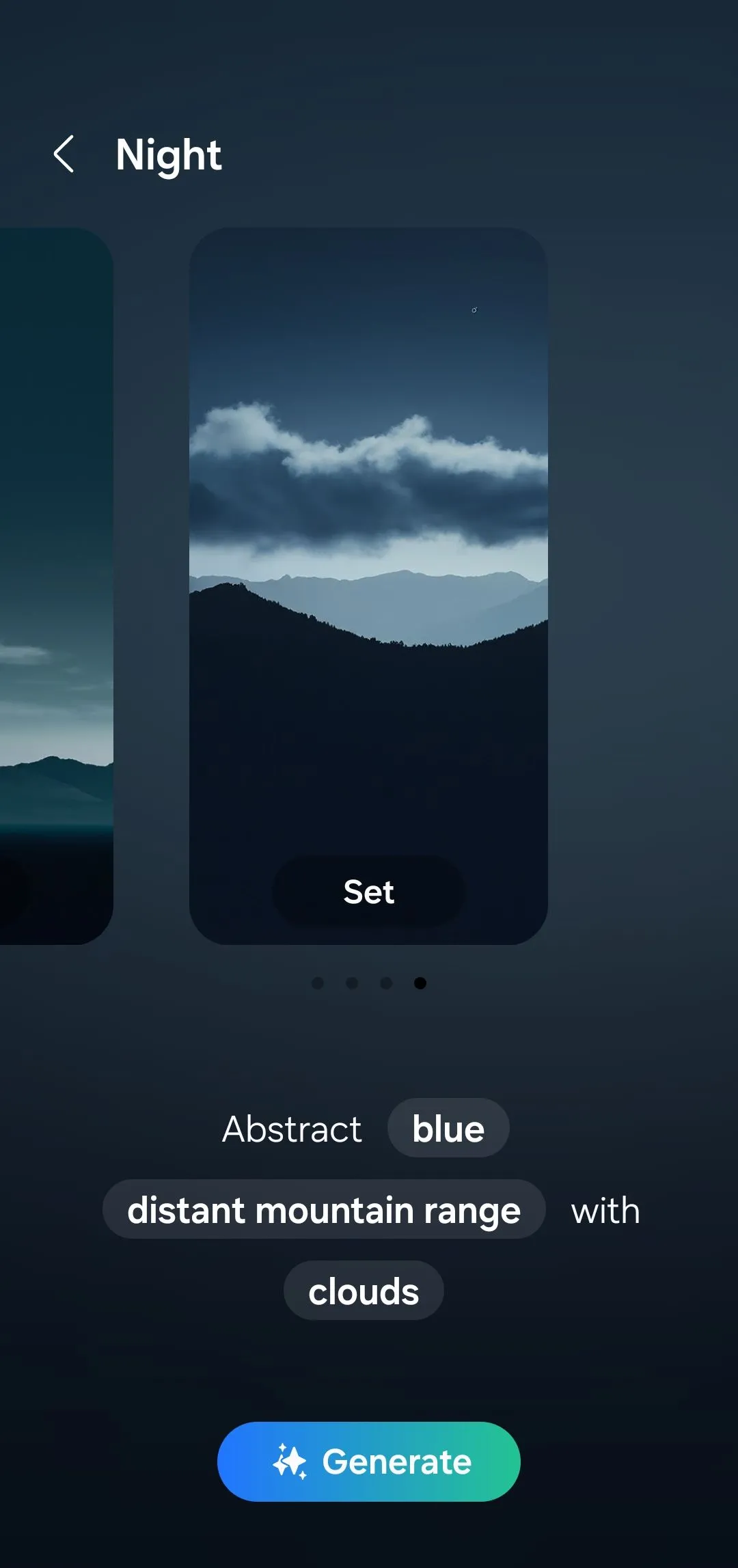 Màn hình điện thoại Samsung hiển thị hình nền được tạo bởi AI Generative Wallpapers của Galaxy AI