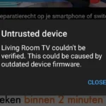 Màn hình lỗi "Thiết bị không đáng tin cậy" trên Chromecast thế hệ 2.