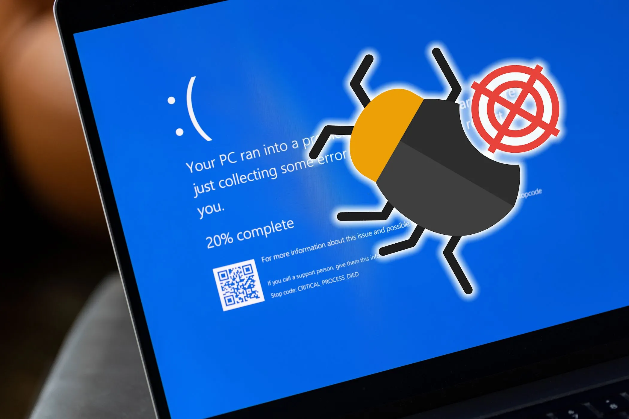 Màn hình lỗi Windows thường gặp minh họa các sự cố và lỗi vặt