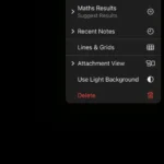 Màn hình ứng dụng Ghi chú trên iPhone hiển thị menu tùy chọn với mục Ghi chú gần đây được chọn.