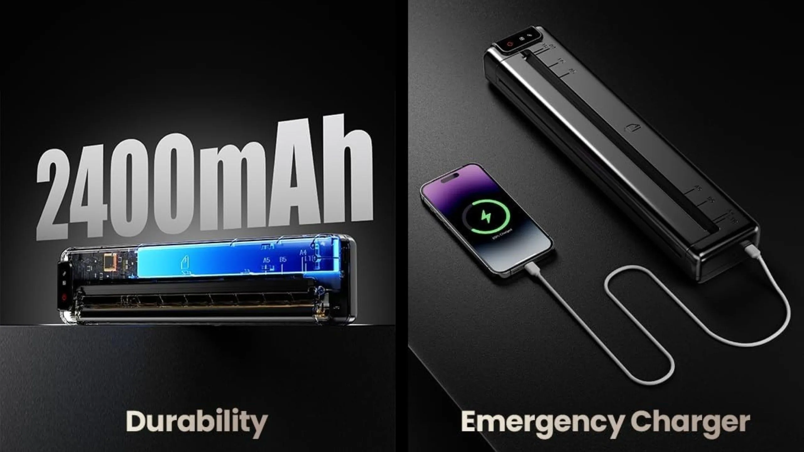 Máy in Phomemo Q302 được sử dụng như một sạc dự phòng tiện lợi khi di chuyển