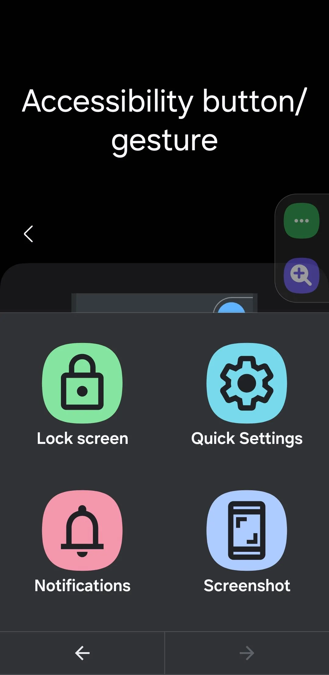 Menu lối tắt trợ năng trên điện thoại Android