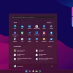 Menu Start Windows 11 với giao diện hiện đại và các ứng dụng ghim