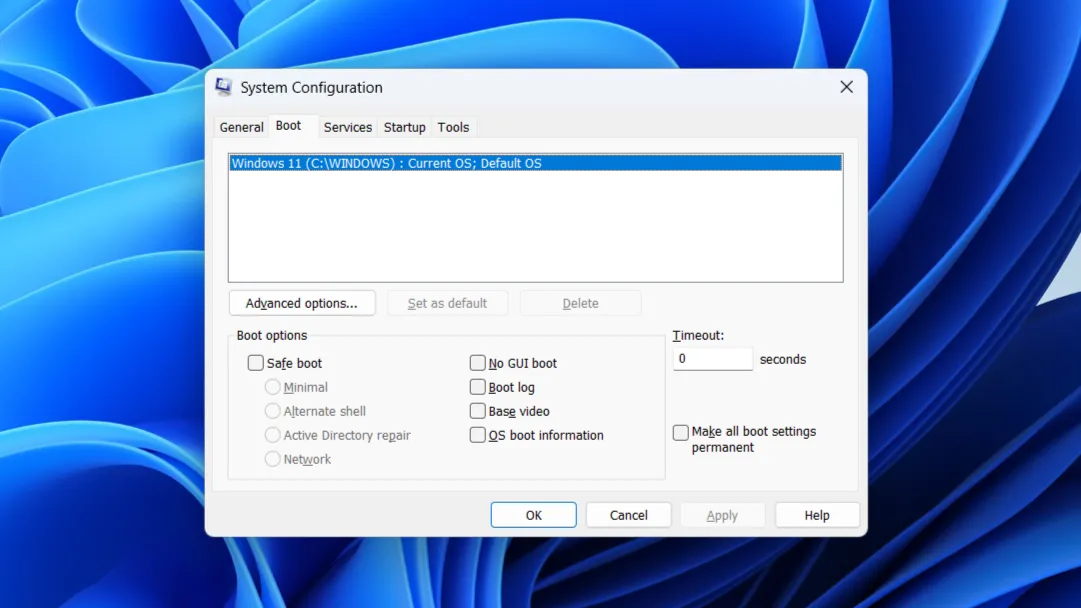 Menu System Configuration trên Windows