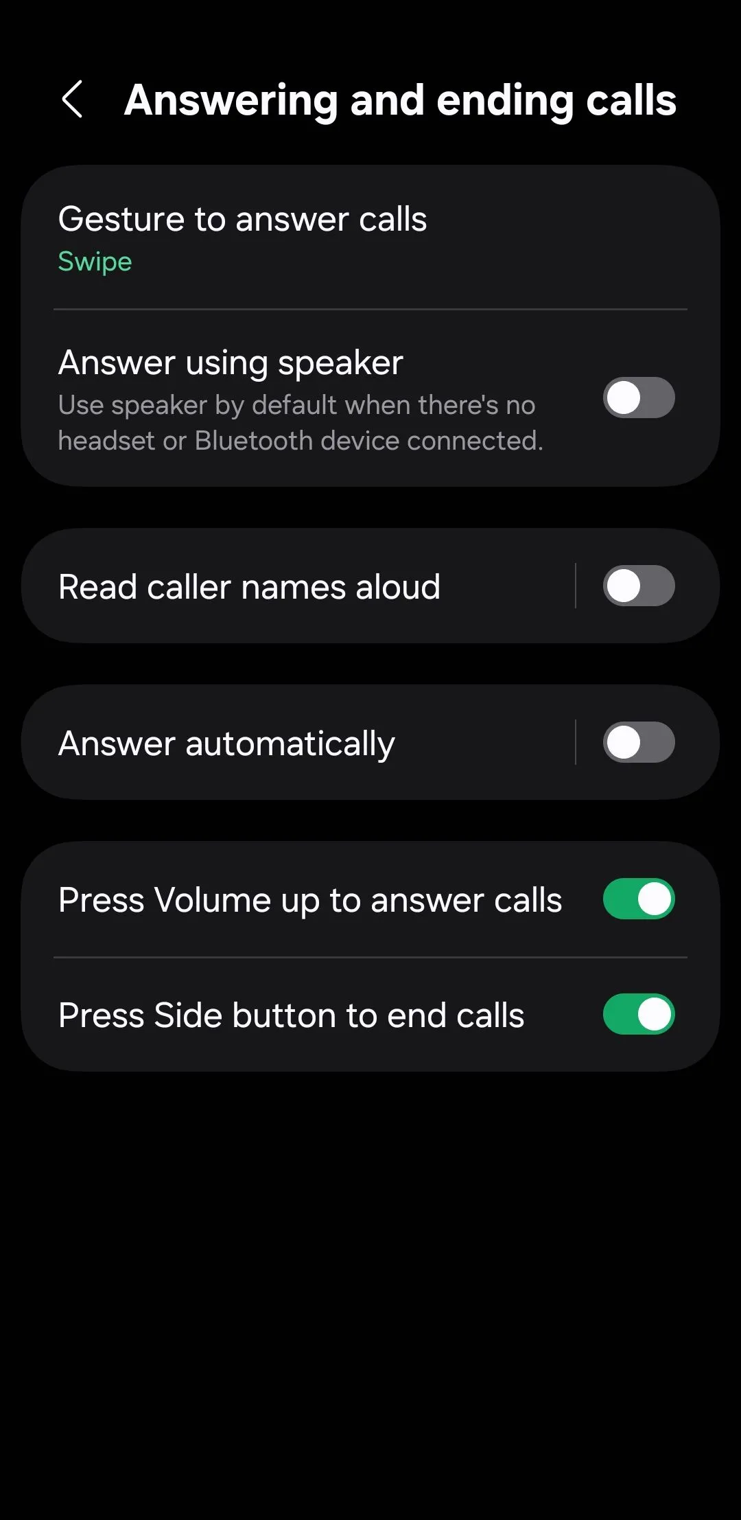 Menu trả lời và kết thúc cuộc gọi trên điện thoại Android