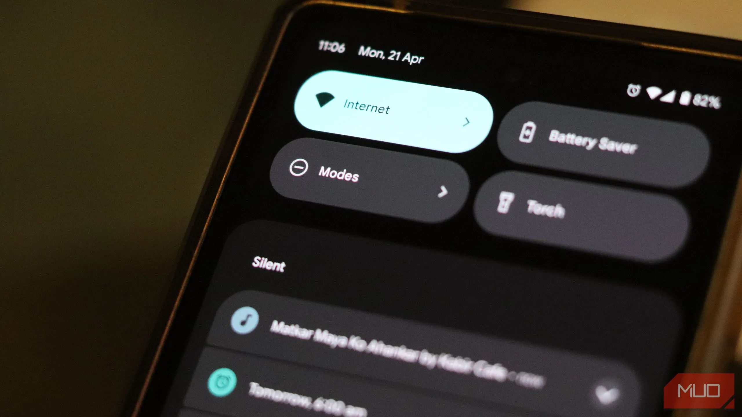 Menu truy cập nhanh Chế độ Modes trên điện thoại Google Pixel với các tùy chọn cài đặt.
