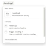 Minh họa lệnh thêm tiêu đề trong Notion