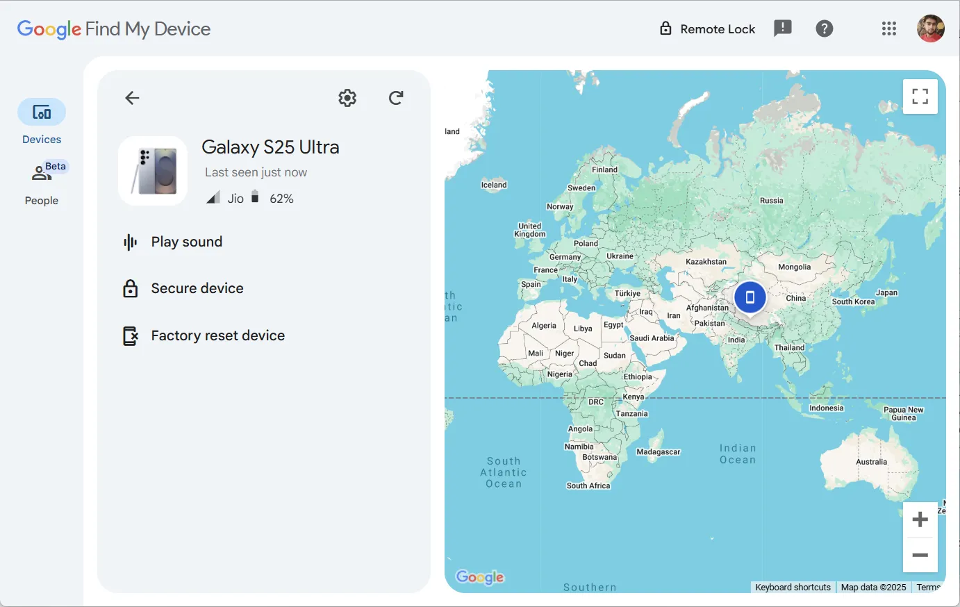 Mở Google Find My Device để tra cứu IMEI