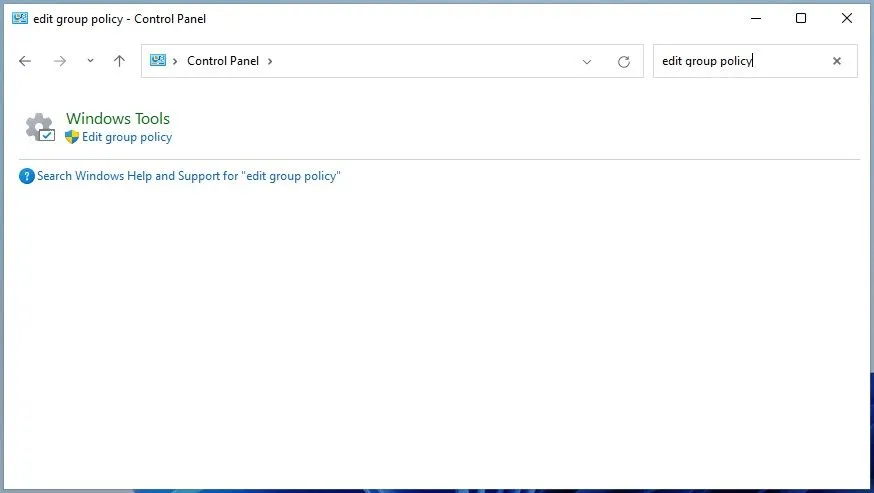 Mở Local Group Policy Editor từ Control Panel