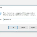 Mở Programs and Features trên Windows 10/11 bằng lệnh Run
