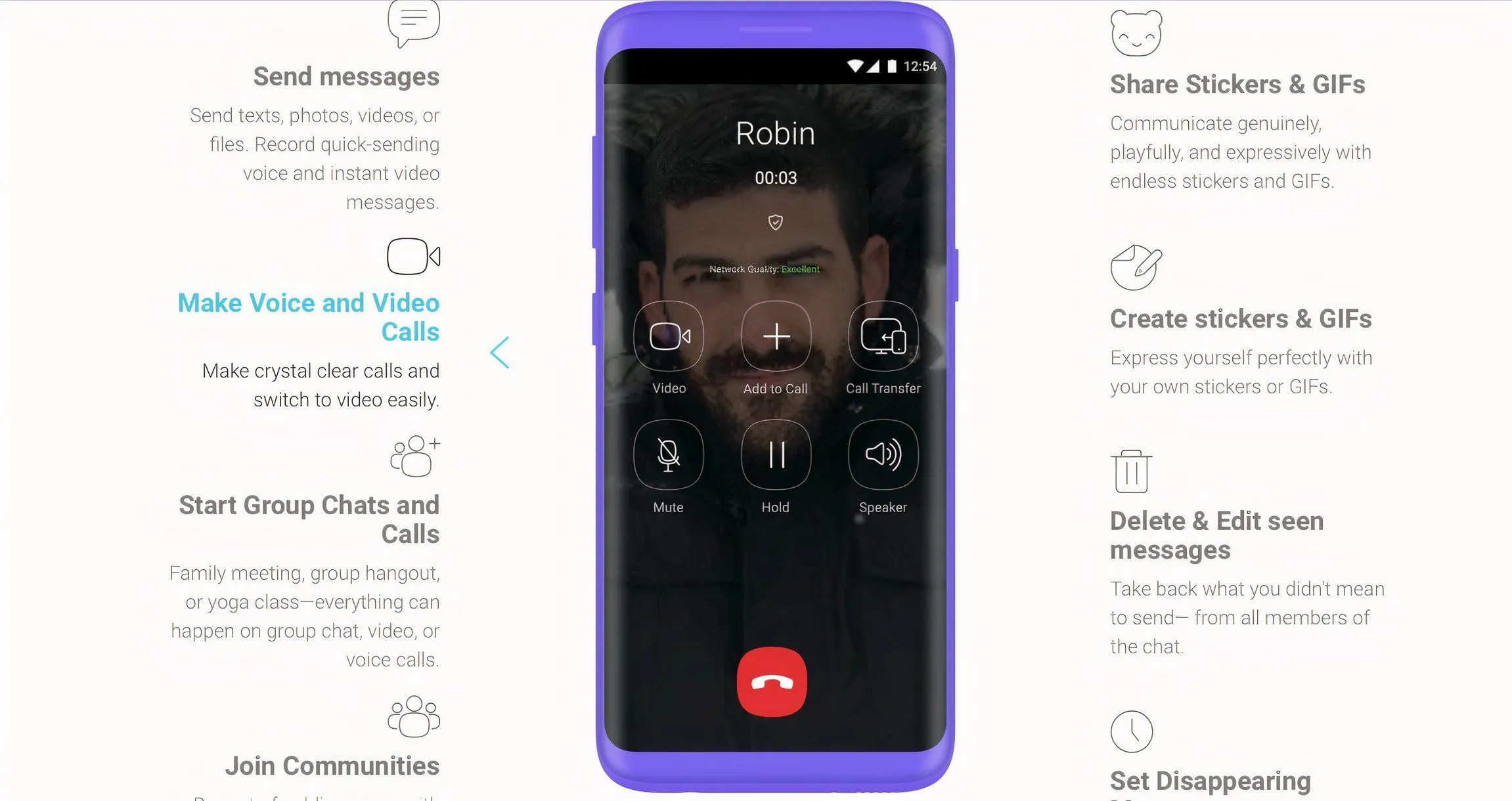 Mô tả các tính năng và dịch vụ của Viber
