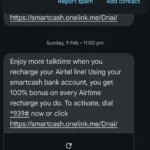 Một tin nhắn từ Smartcash trên điện thoại Android với tùy chọn tải bản xem trước của liên kết