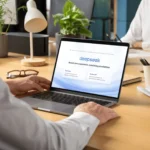 Người dùng đang xem trang web DeepSeek trên MacBook Pro, minh họa nguy cơ lộ thông tin cá nhân do lỗ hổng bảo mật của ứng dụng AI.