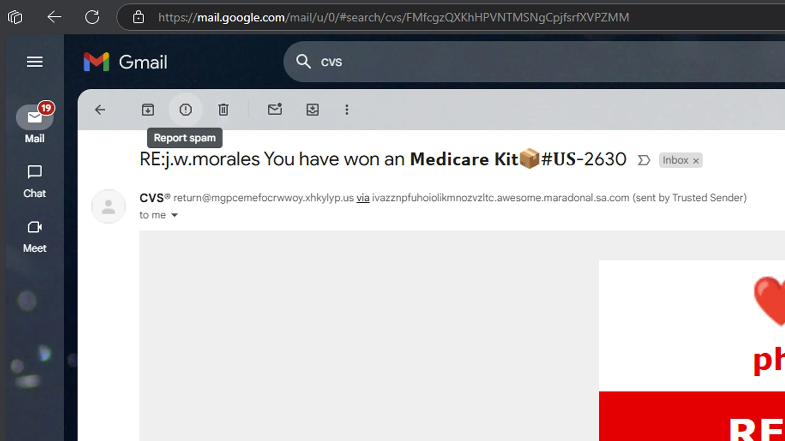 Nút &quot;Báo cáo spam&quot; trong giao diện Gmail, hướng dẫn cách báo cáo email lừa đảo hoặc thư rác