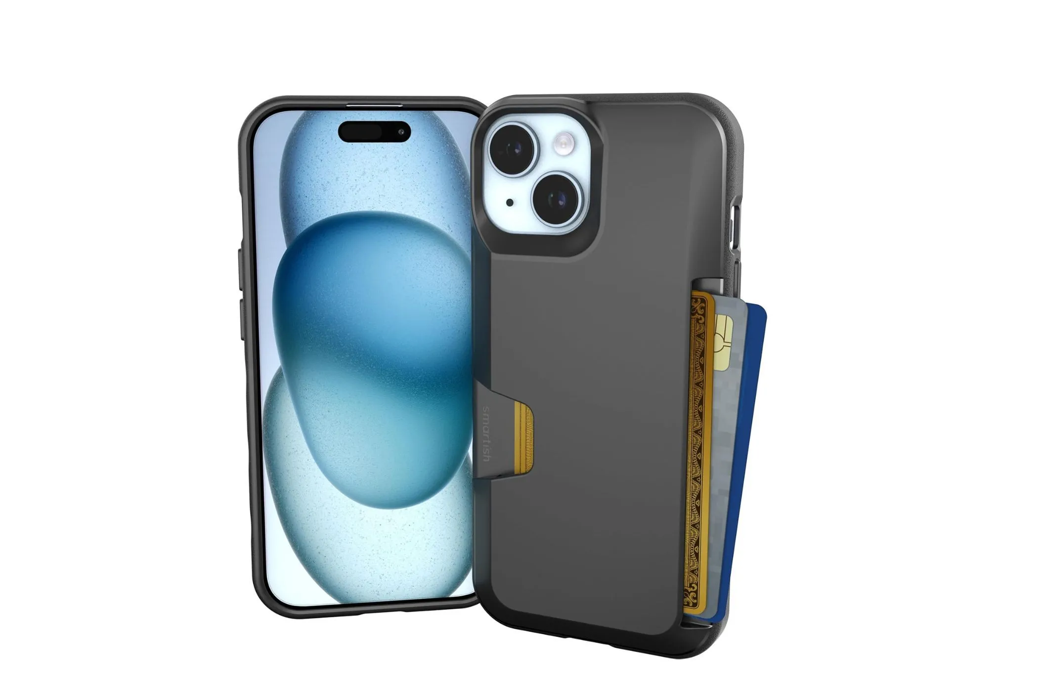 Ốp lưng kèm ví Smartish Wallet Slayer cho iPhone 15, tích hợp khe cắm thẻ.