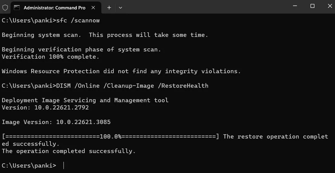 Quét SFC và DISM để sửa lỗi file hệ thống Windows