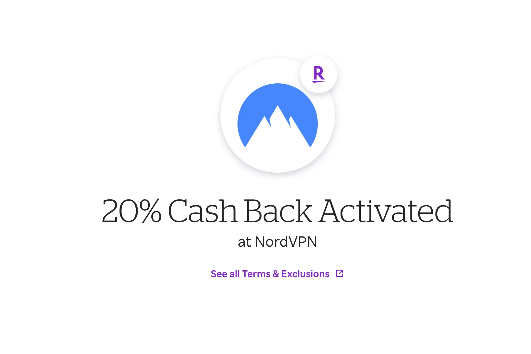 Rakuten hiển thị tỷ lệ hoàn tiền cashback cho dịch vụ NordVPN, minh họa khả năng tiết kiệm