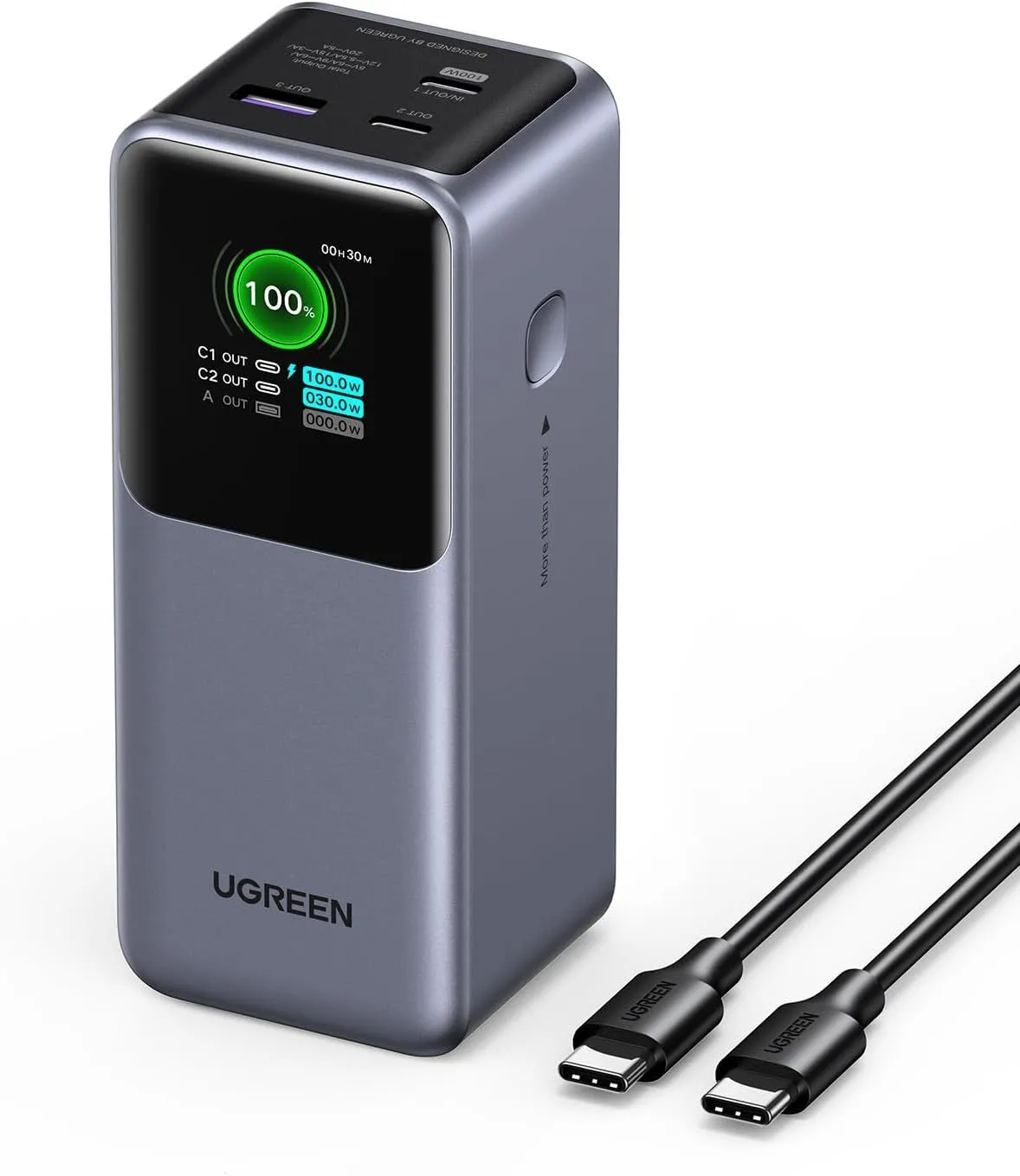 Sạc dự phòng Ugreen Nexode 20.000mAh 130W mặt trước