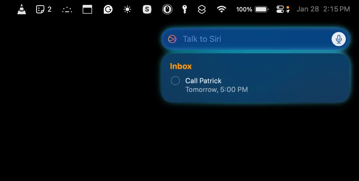 Siri giúp thêm nhanh tác vụ vào Reminders trên Mac