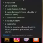 Siri tích hợp ChatGPT cung cấp công thức nấu món taco chi tiết