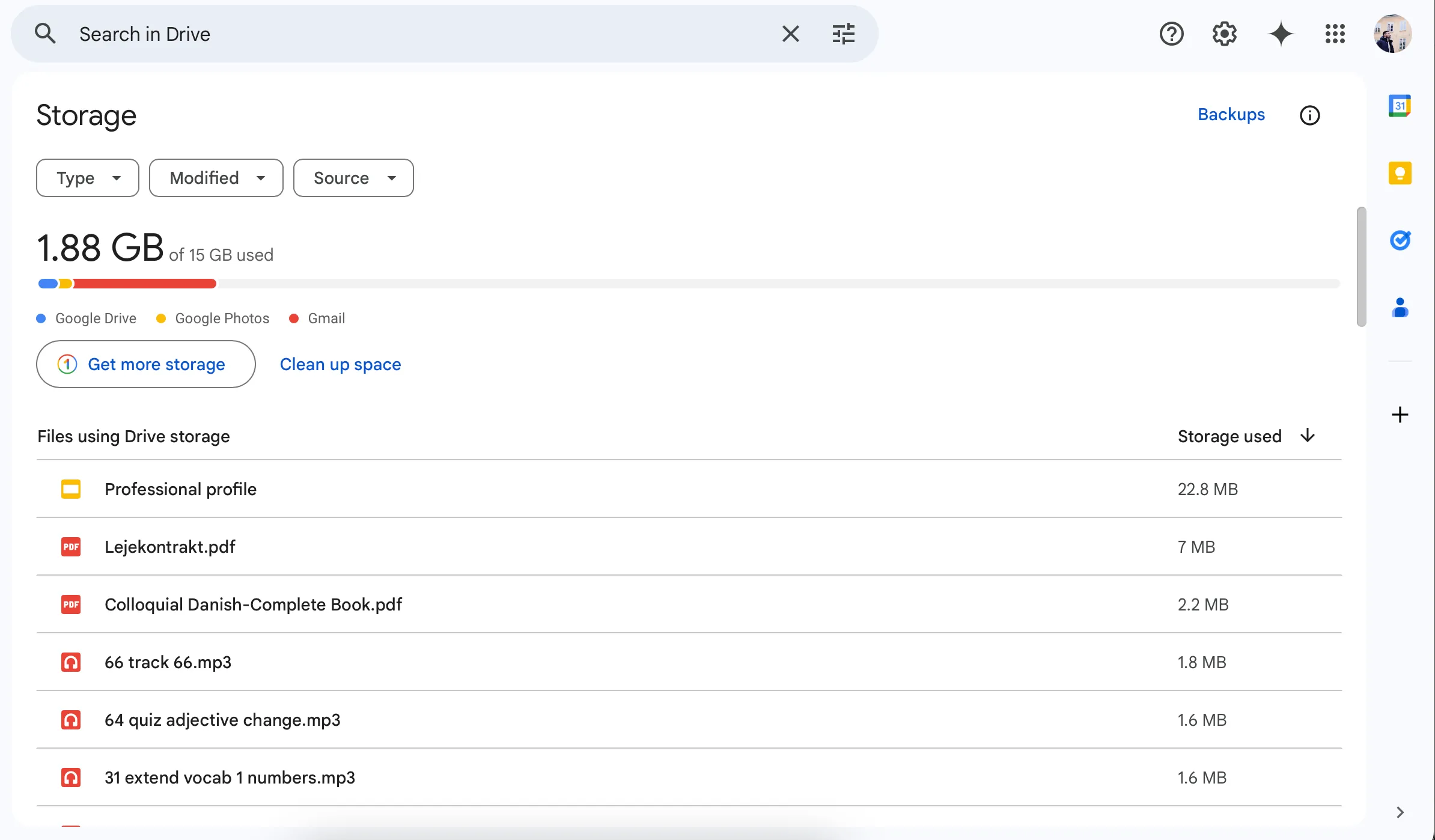 Sử dụng tính năng Dọn dẹp không gian của Google Drive