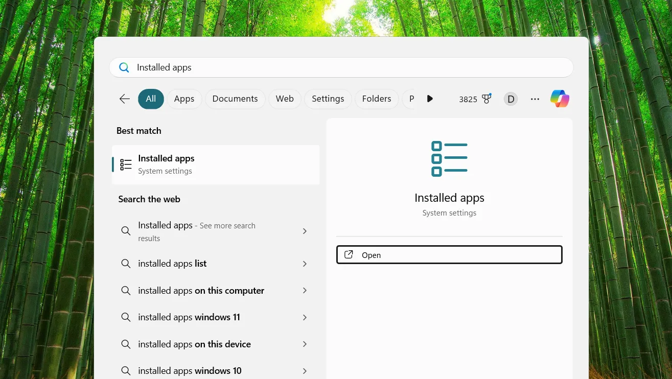Sử dụng Windows Search để tìm và mở ứng dụng đã cài đặt trên Windows 11