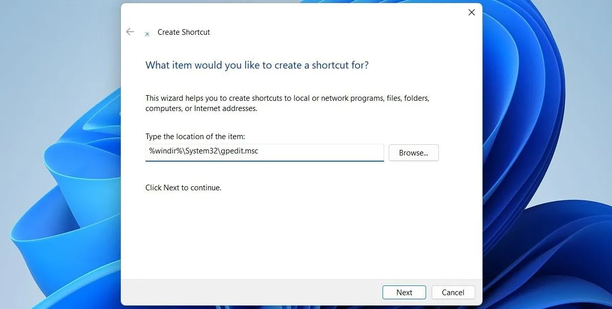 Tạo lối tắt Desktop cho Local Group Policy Editor