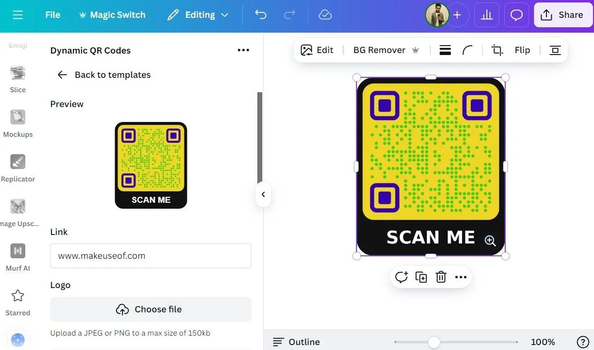 Tạo mã QR động và tùy chỉnh màu sắc trong Canva