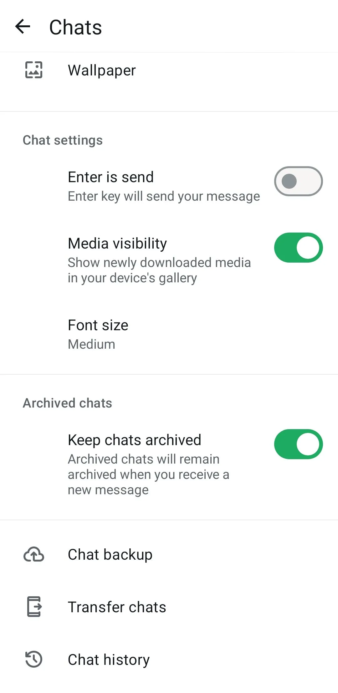 Tắt tùy chọn bao gồm video trong cài đặt sao lưu trò chuyện WhatsApp