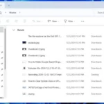 Tệp gần đây hiển thị trong File Explorer của Windows 11