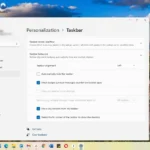 Thanh tác vụ Windows 11 với biểu tượng được căn chỉnh sang trái