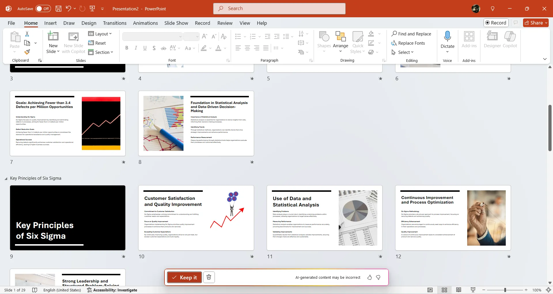 Thêm các slide do Copilot tạo vào bài thuyết trình PowerPoint.