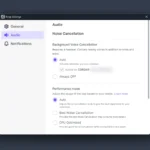 Thiết lập Krisp hiển thị chế độ khử tiếng ồn tự động được kích hoạt