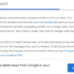 Thông báo đăng ký nhận tin tức từ Google The Keyword trên trình duyệt web