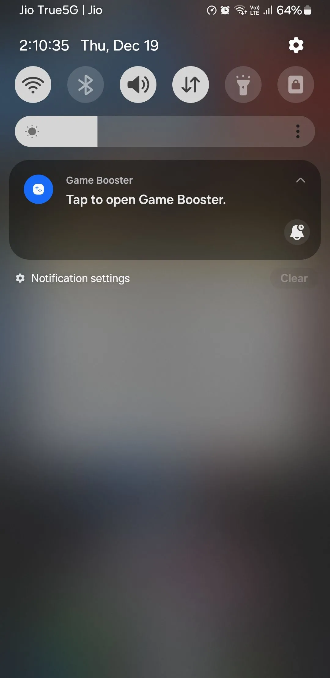 Thông báo Game Booster xuất hiện khi chơi game trên Samsung