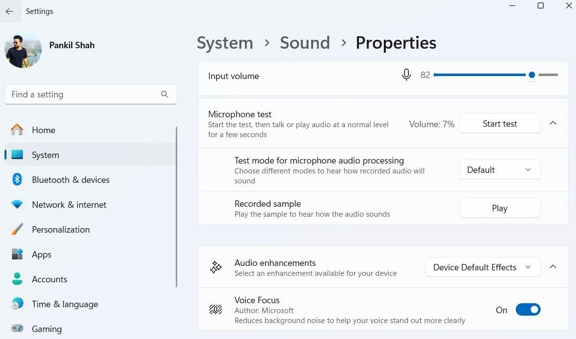 Thực hiện kiểm tra micro trên Windows 11 qua ứng dụng Settings