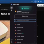 Tiện ích mở rộng ProtonVPN trên trình duyệt Chrome đang kết nối, thể hiện trạng thái bảo mật VPN hoạt động.