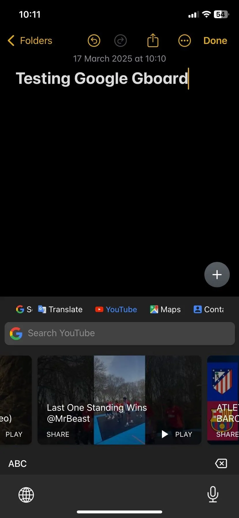 Tiện ích mở rộng YouTube trên Gboard hiển thị các video được đề xuất để chia sẻ nhanh