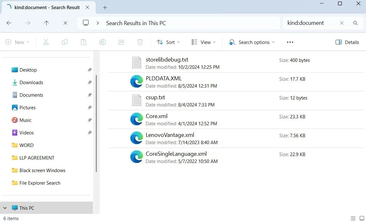 Tìm kiếm file theo loại trong File Explorer Windows