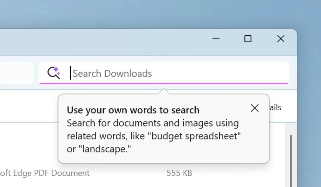 Tìm kiếm ngôn ngữ tự nhiên trong File Explorer trên Windows 11