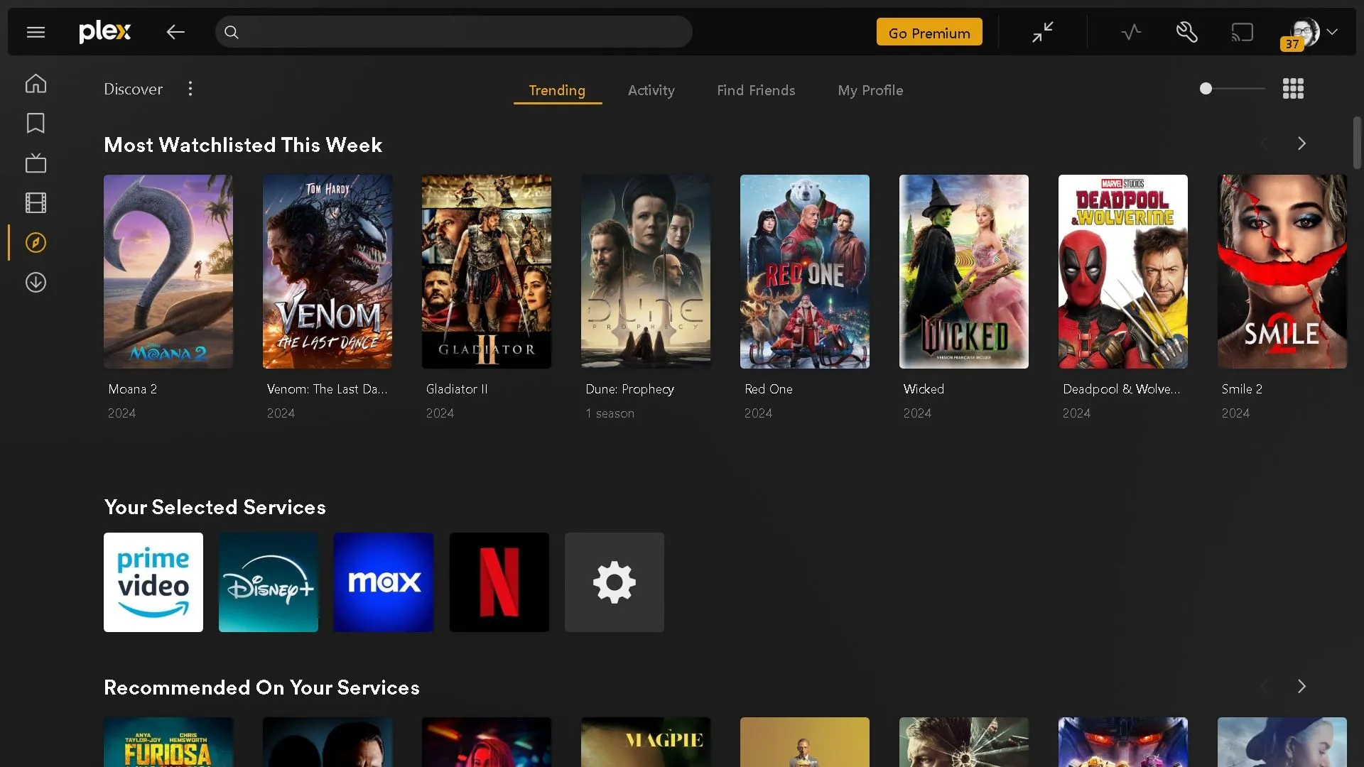 Tìm kiếm phim và chương trình TV trên trang khám phá của Plex