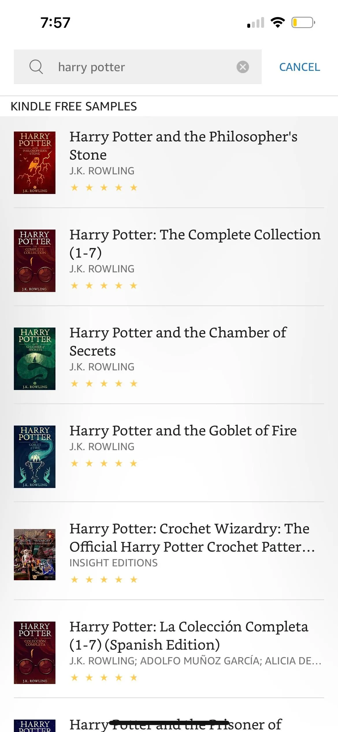 Tìm kiếm sách trên ứng dụng Kindle