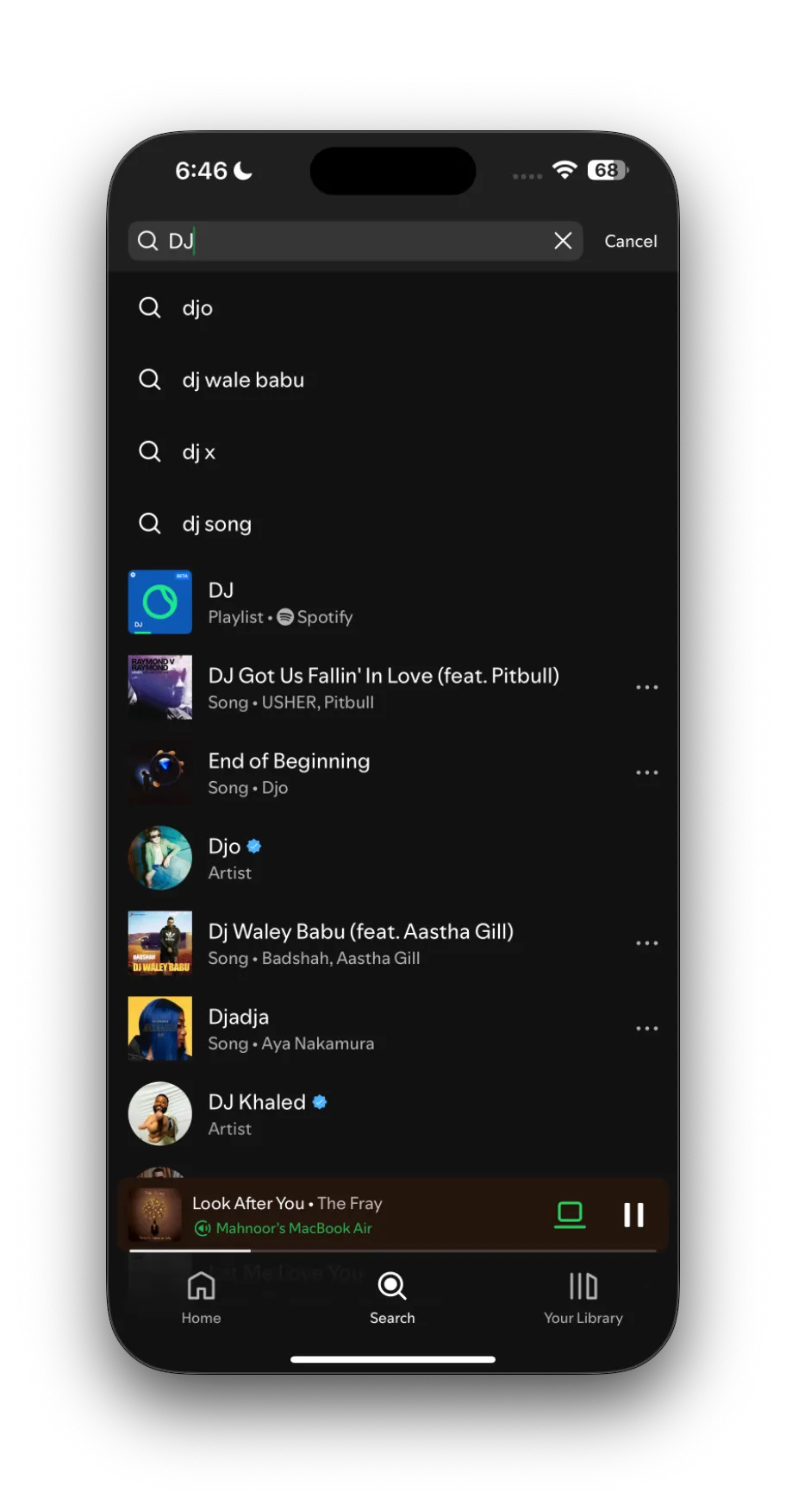 Tìm kiếm tính năng AI DJ trong ứng dụng Spotify