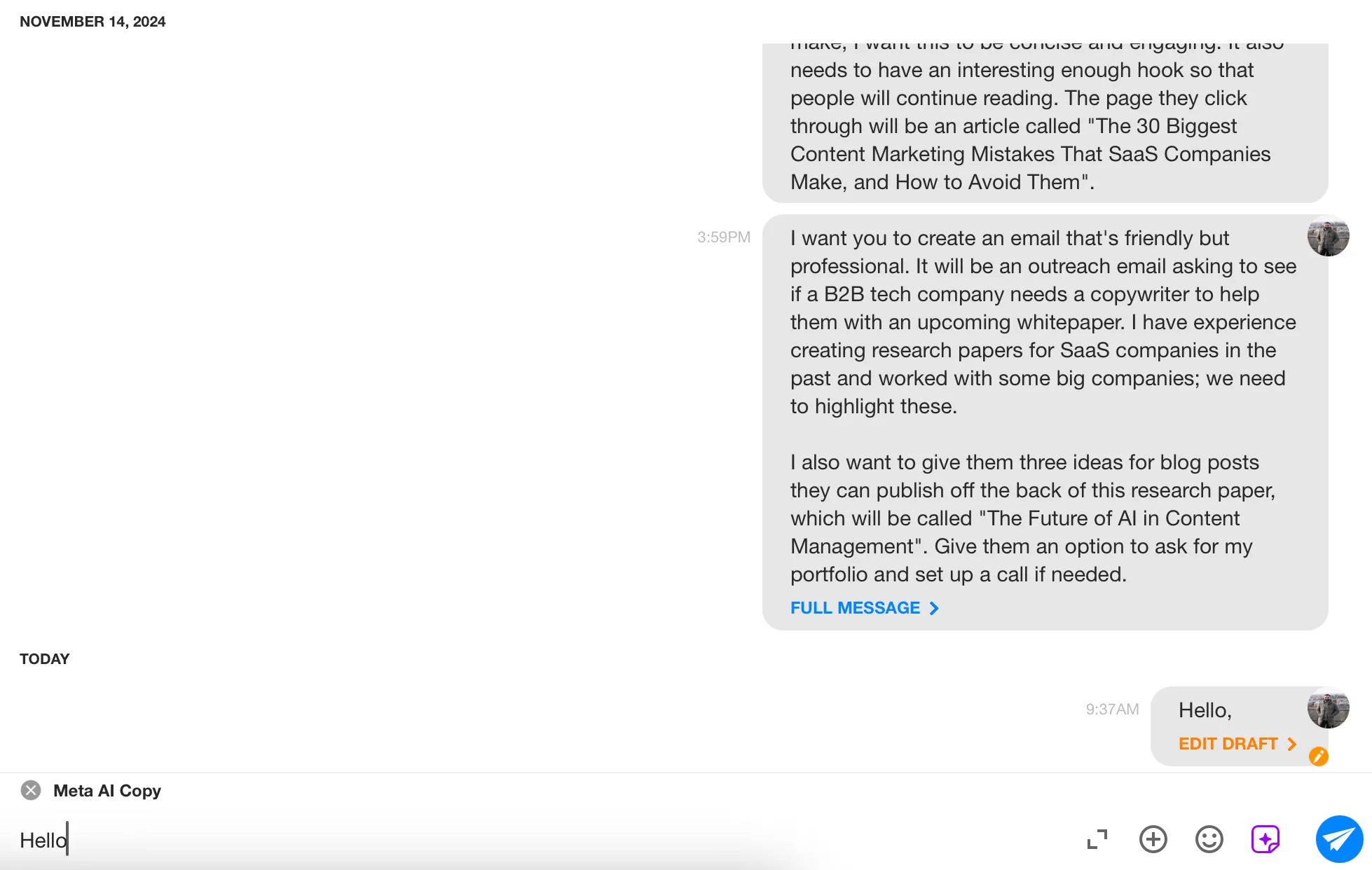 Tính năng chat email của Spike, hiển thị cuộc trò chuyện dạng tin nhắn thay vì email truyền thống.