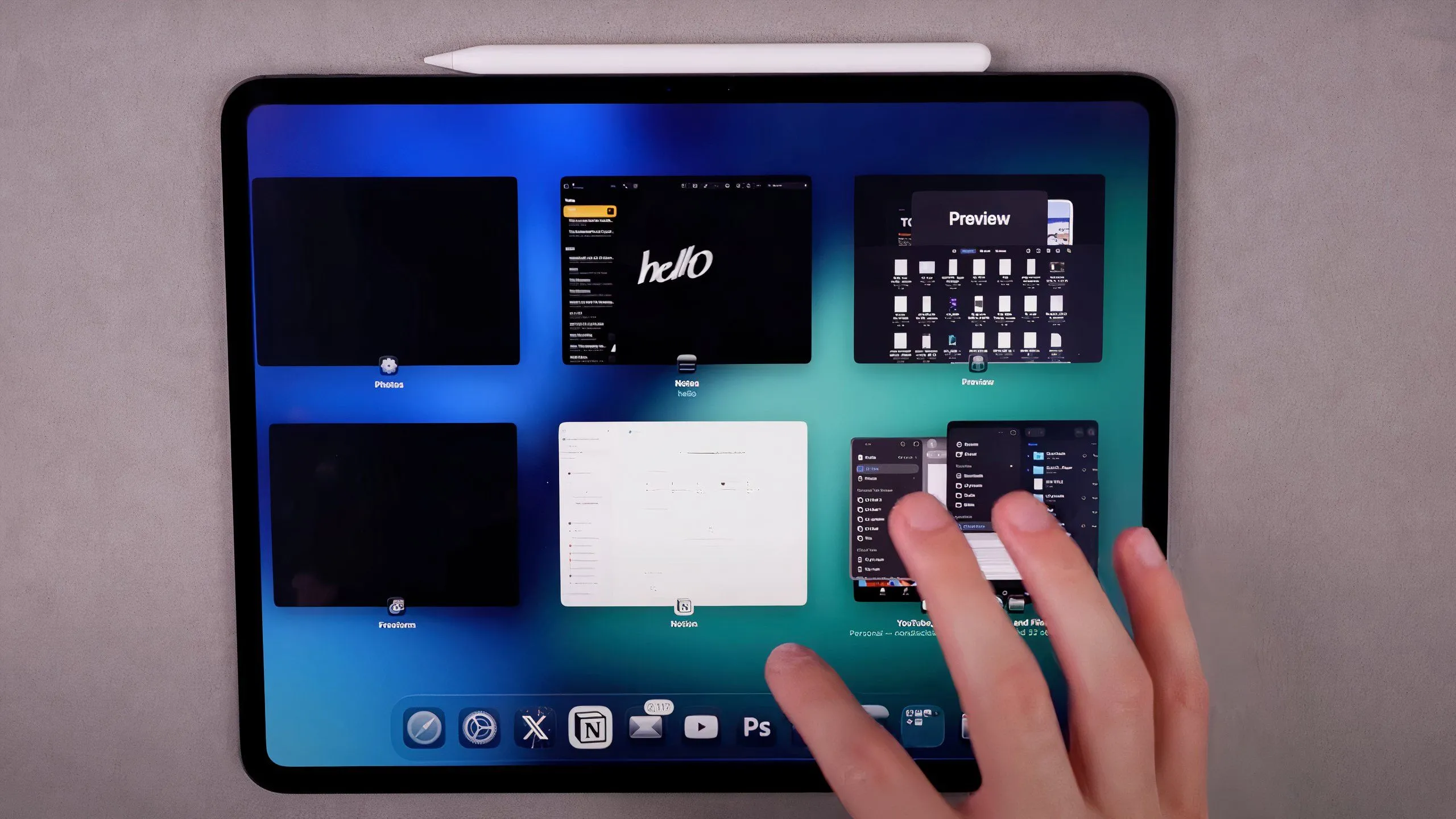 Tính năng Exposé trong iPadOS 26 giúp chuyển đổi nhanh chóng giữa các ứng dụng đang mở