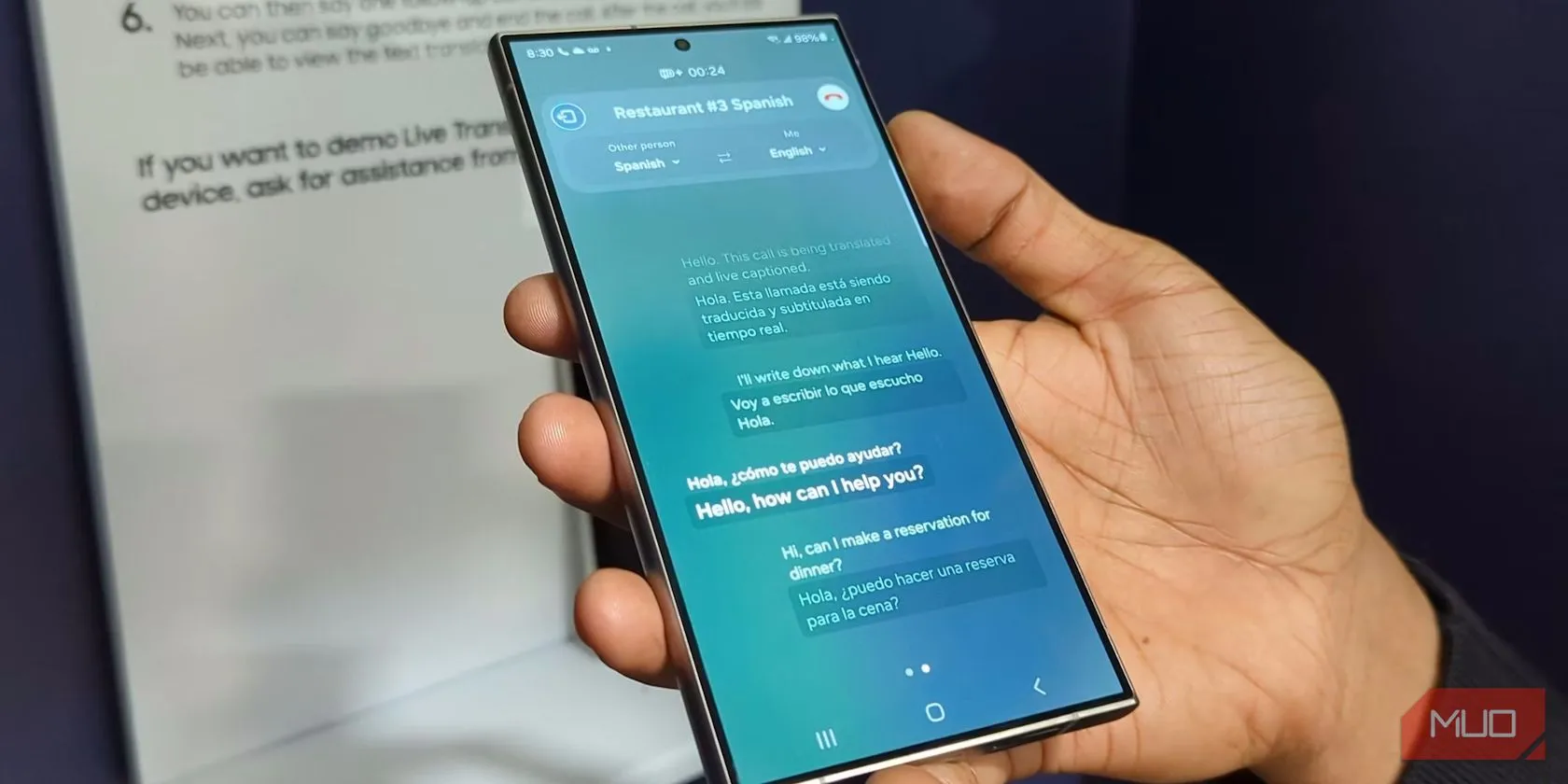 Tính năng Galaxy AI Live Translate trên Samsung S24 Ultra trong cuộc gọi