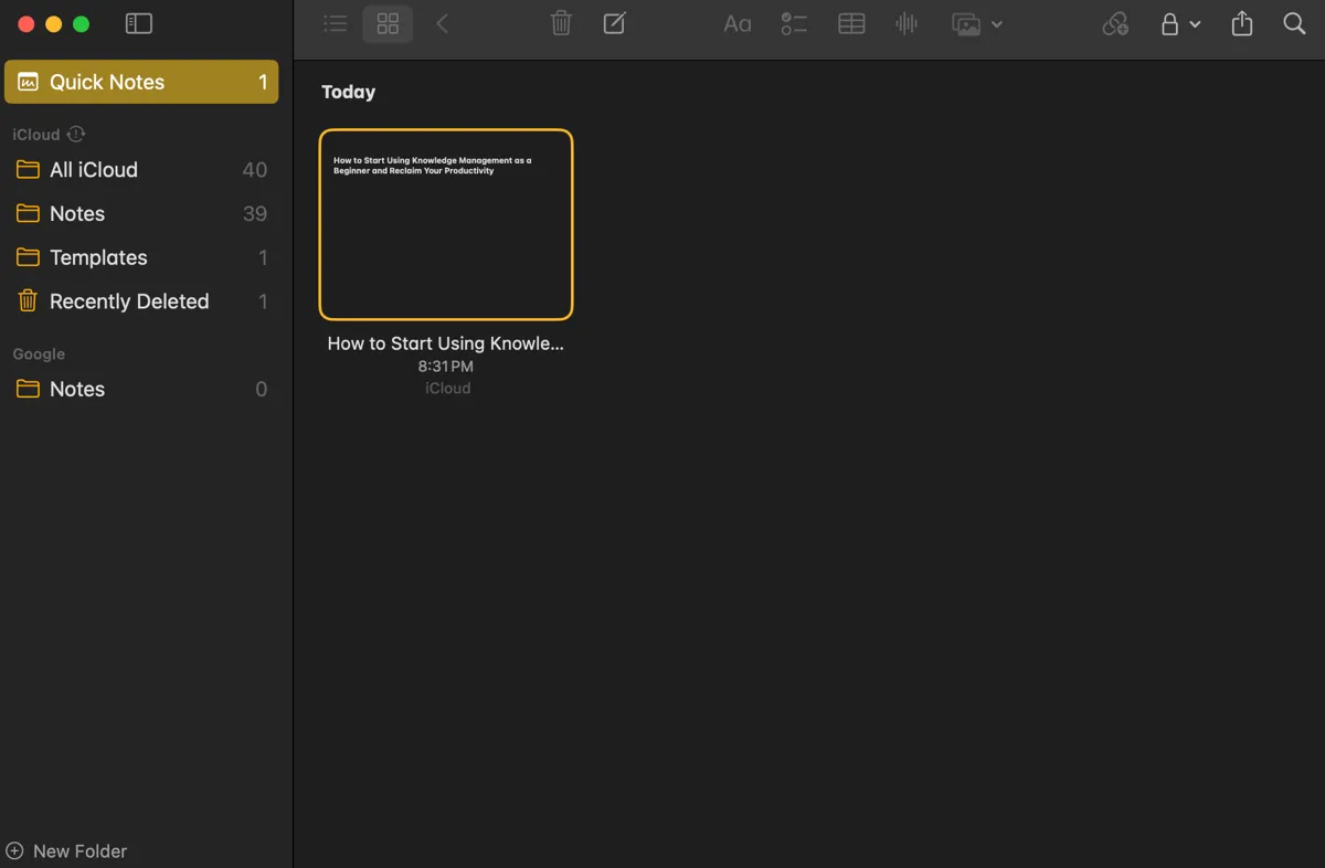 Tính năng Ghi chú Nhanh (Quick Notes) trong ứng dụng Notes trên iPhone